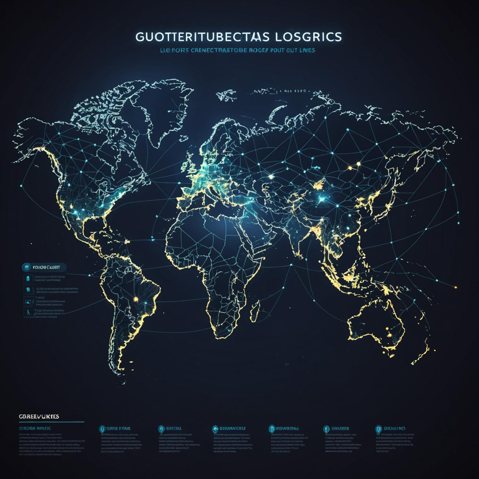 Global logistics network showing connected trade routes
